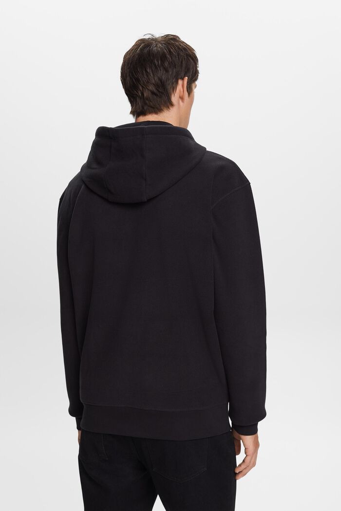 Sweatshirt i fleece med huva, BLACK, detail image number 3