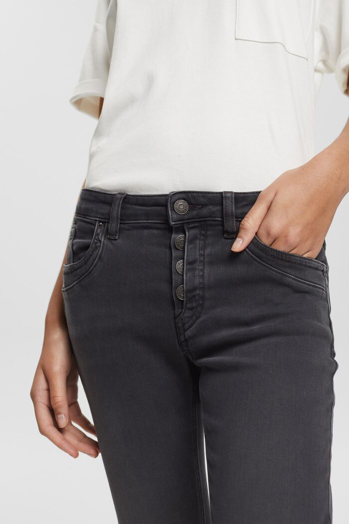 Jeans med knappslå, GREY DARK WASHED, detail image number 2