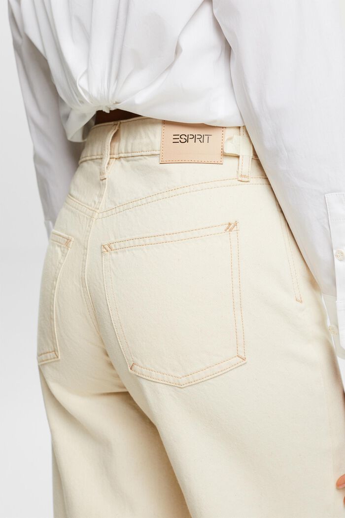 Retro-jeans med vida ben och hög midja, OFF WHITE, detail image number 3