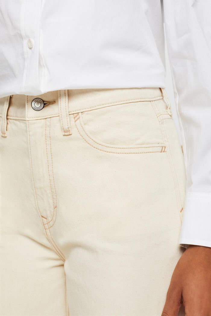 Retro-jeans med vida ben och hög midja, OFF WHITE, detail image number 4