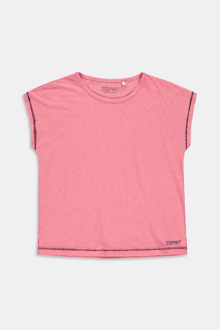 Boxformad T-shirt med färgglad noppstruktur, PINK, overview