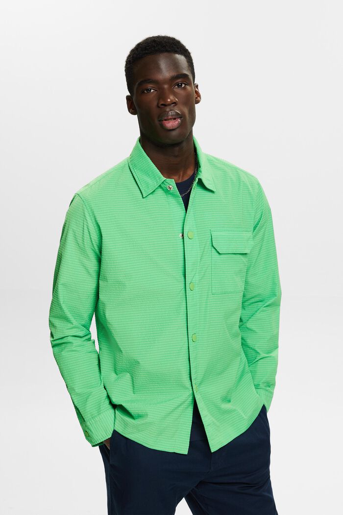 Texturerad långärmad skjorta, CITRUS GREEN, detail image number 0