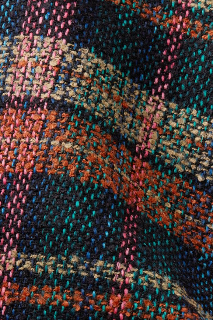 Skotskrutigt mönstrad tweedjacka med ull, BLACK, detail image number 5