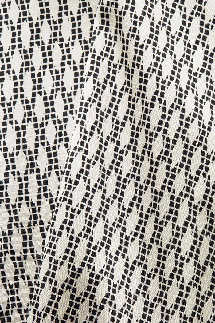 Skjortblus i mönstrad satin, BLACK, detail image number 5