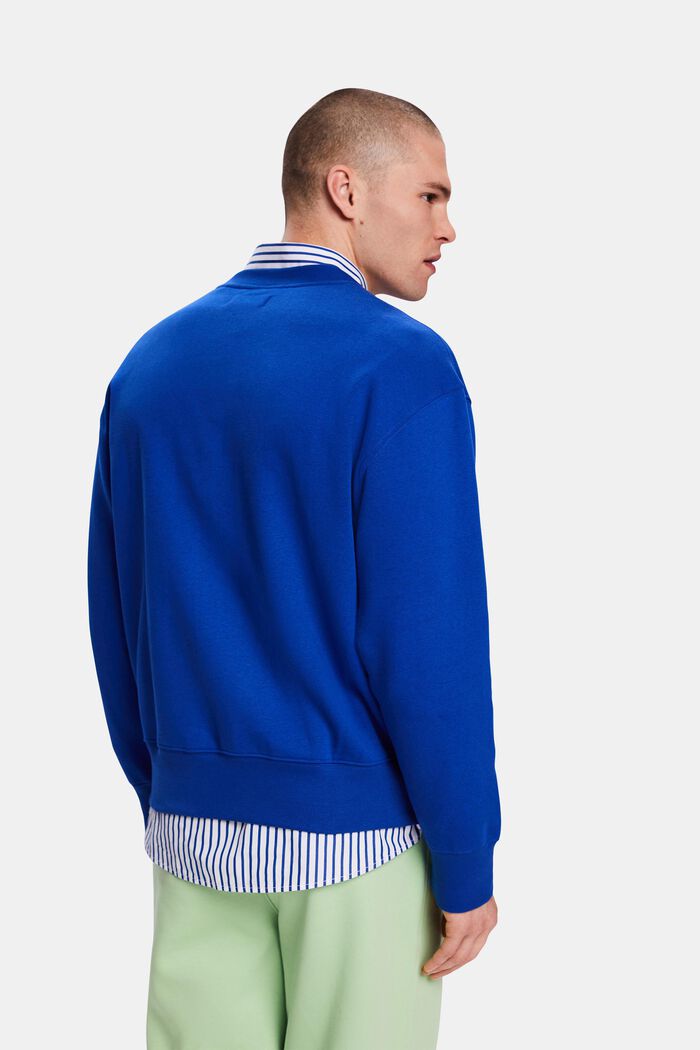 Unisex-sweatshirt i bomullsfleece med logo, BRIGHT BLUE, detail image number 4