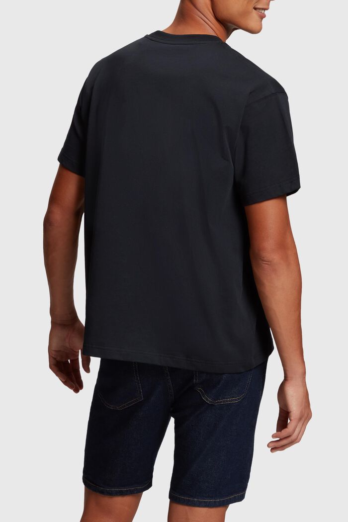 T-shirt med applicerad logo med nitar, BLACK, detail image number 1