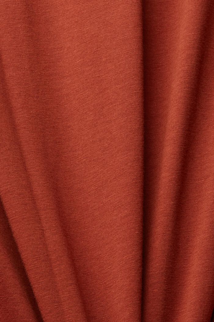 Jersey-T-shirt med tryck, ekobomull, RUST BROWN, detail image number 4