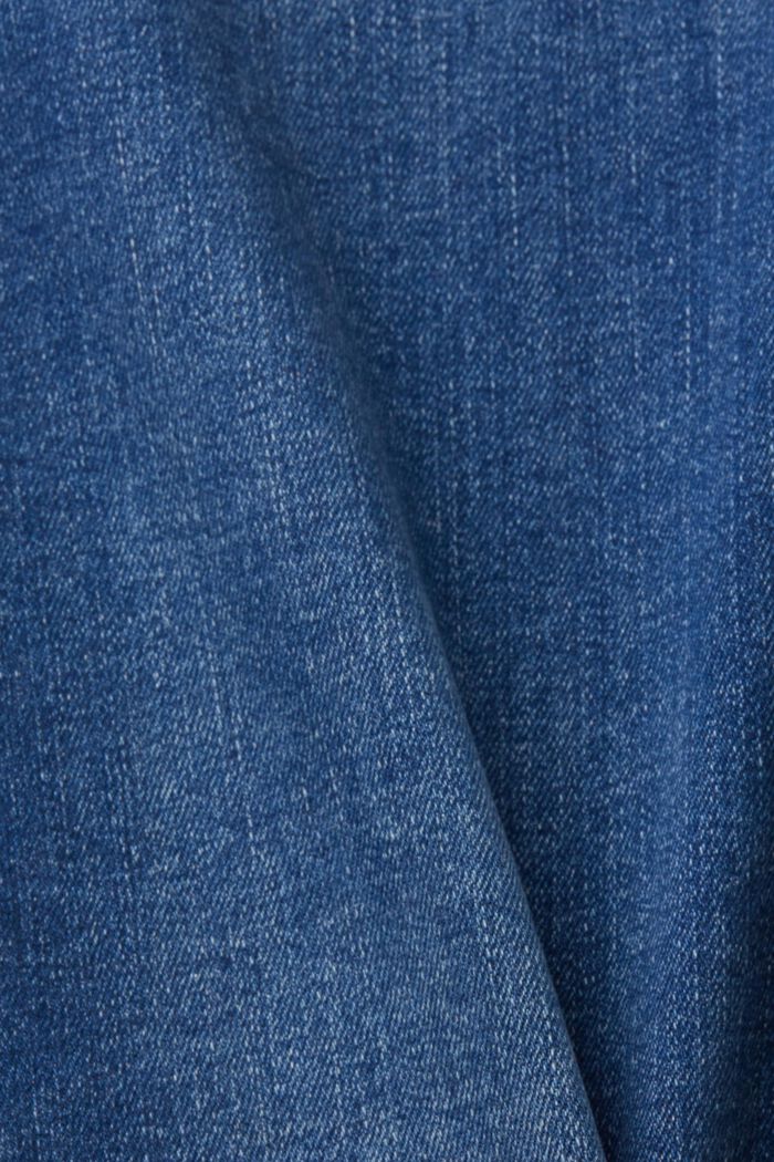 Straight leg stretch jeans, bomullsmix, BLUE MEDIUM WASHED, detail image number 5