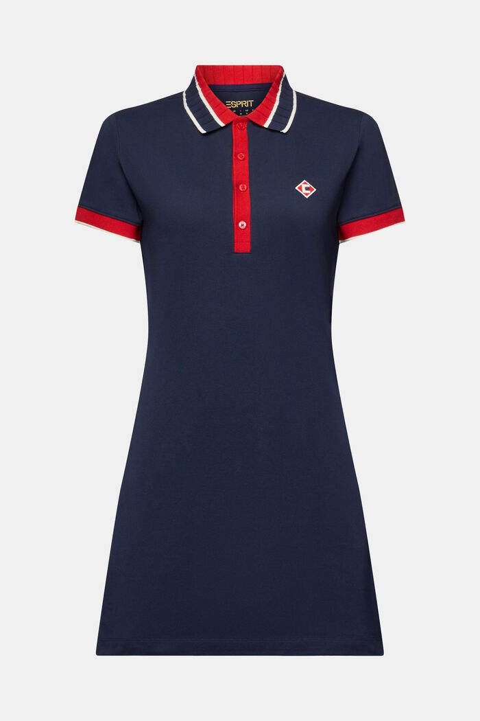 T-shirt-miniklänning med tenniskrage, NAVY, detail image number 6