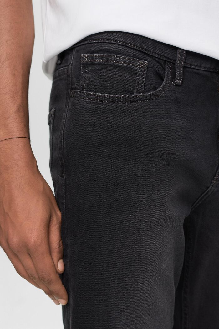 Smala jeans med medelhög midja, BLACK DARK WASHED, detail image number 2