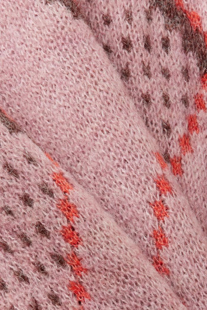 Rutig tröja i ullmix, OLD PINK, detail image number 5