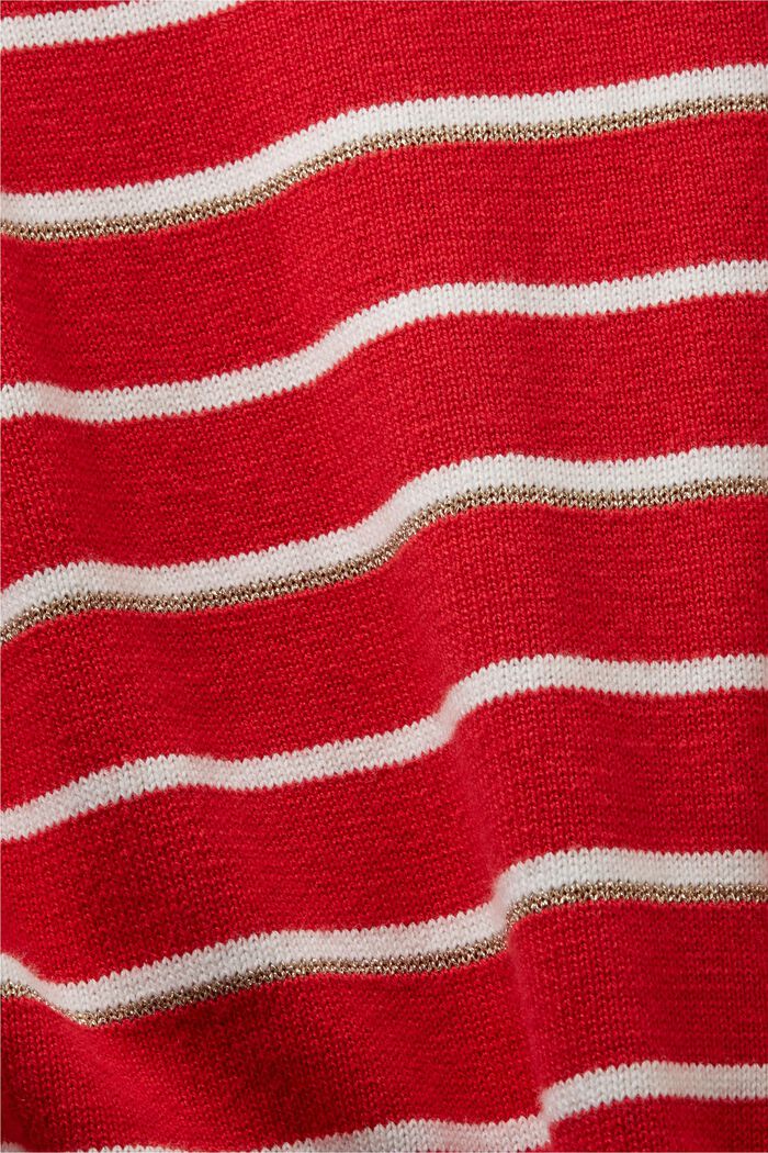 Randig stickad tröja med kaschmir, RED, detail image number 5