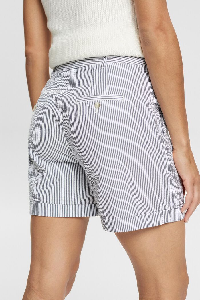 Randiga shorts i bomull, WHITE, detail image number 4