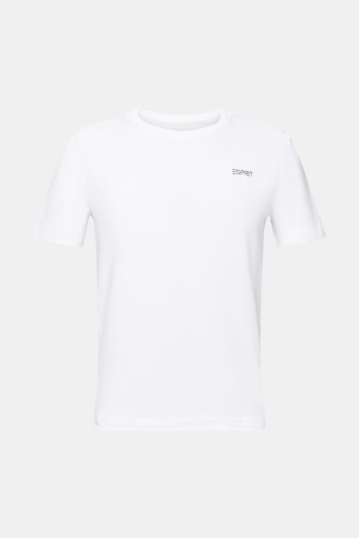 T-shirt i bomullsjersey med logo, WHITE, detail image number 6