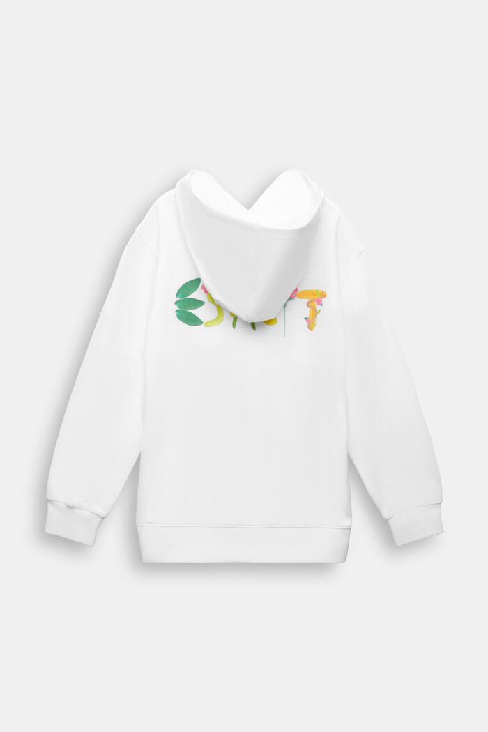 Sweatshirt i bomull med logo och huva, WHITE, detail image number 3