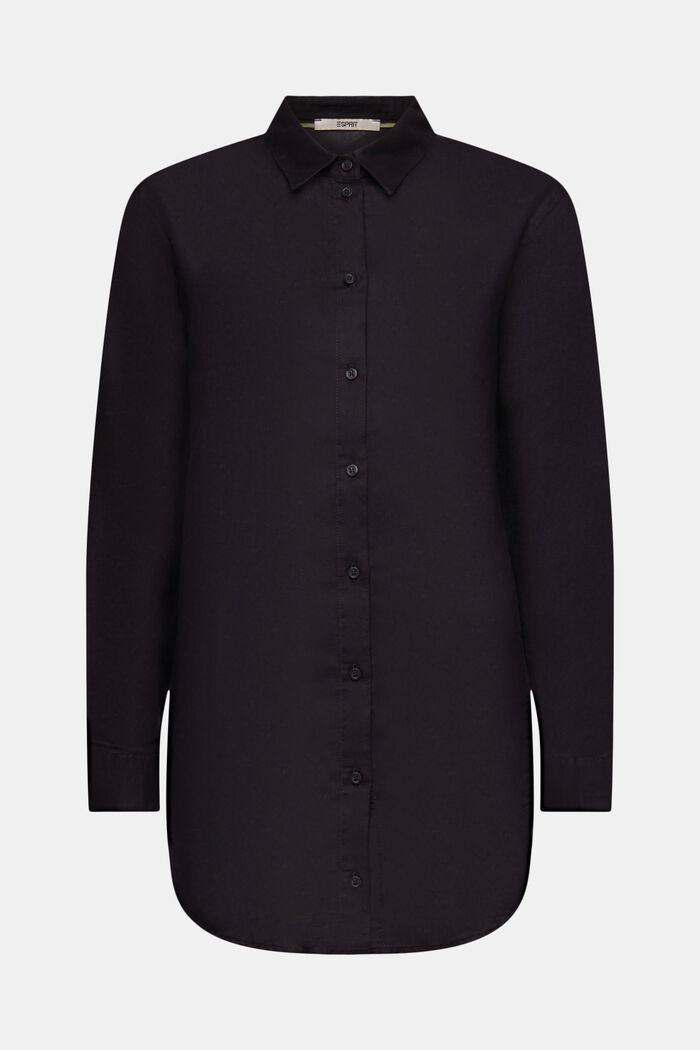 Skjorta i linne-bomullsmix, BLACK, detail image number 6