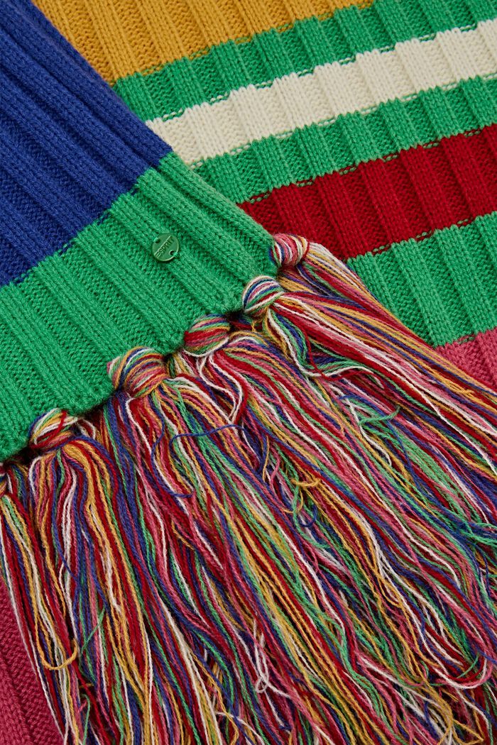 Regnbågsfärgad ribbstickad halsduk, PINK FUCHSIA, detail image number 1