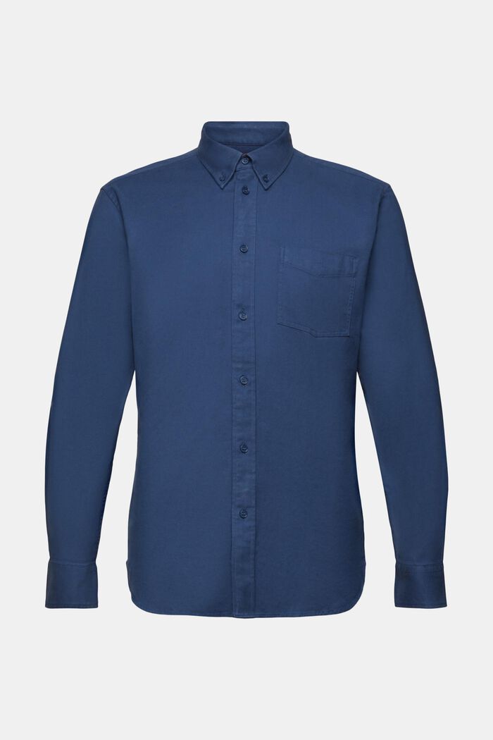Skjorta i twill med normal passform, GREY BLUE, detail image number 5