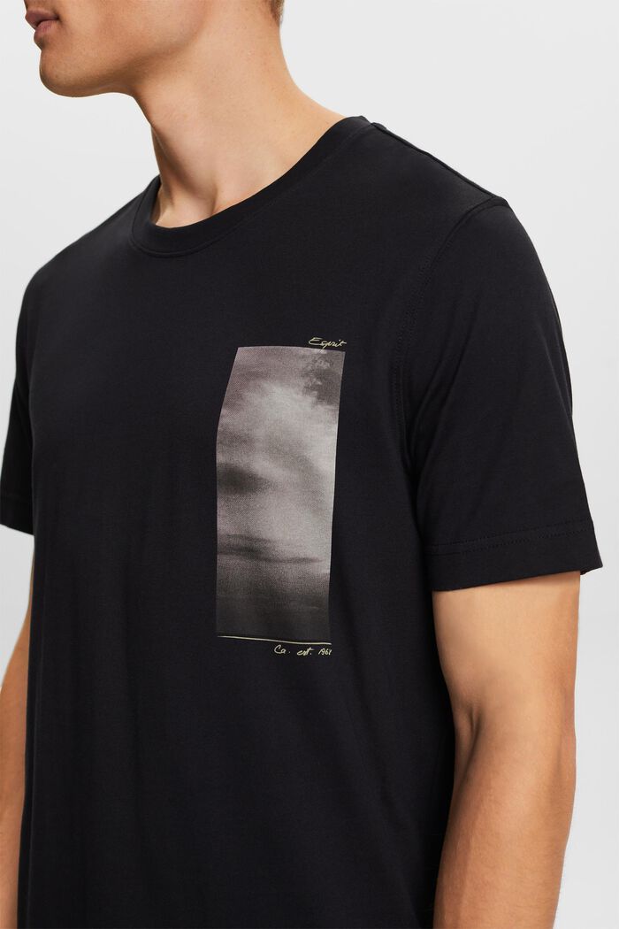 T-shirt i ekologisk bomull med tryck, BLACK, detail image number 1