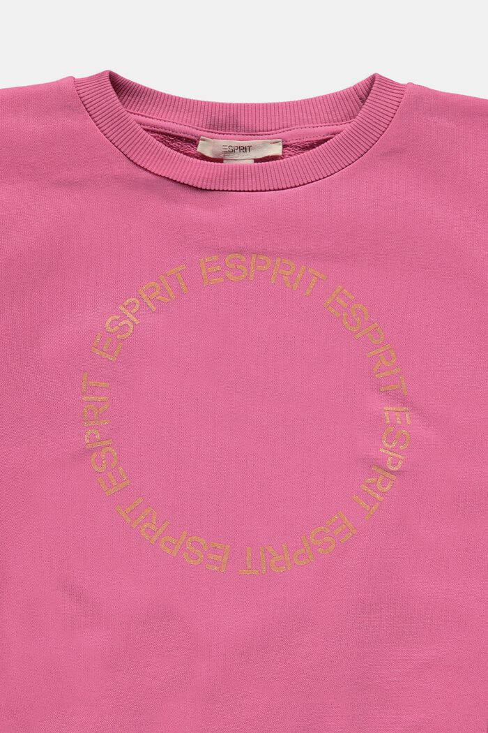 Sweatshirt i bomull med logo på bröstet, PINK FUCHSIA, detail image number 2