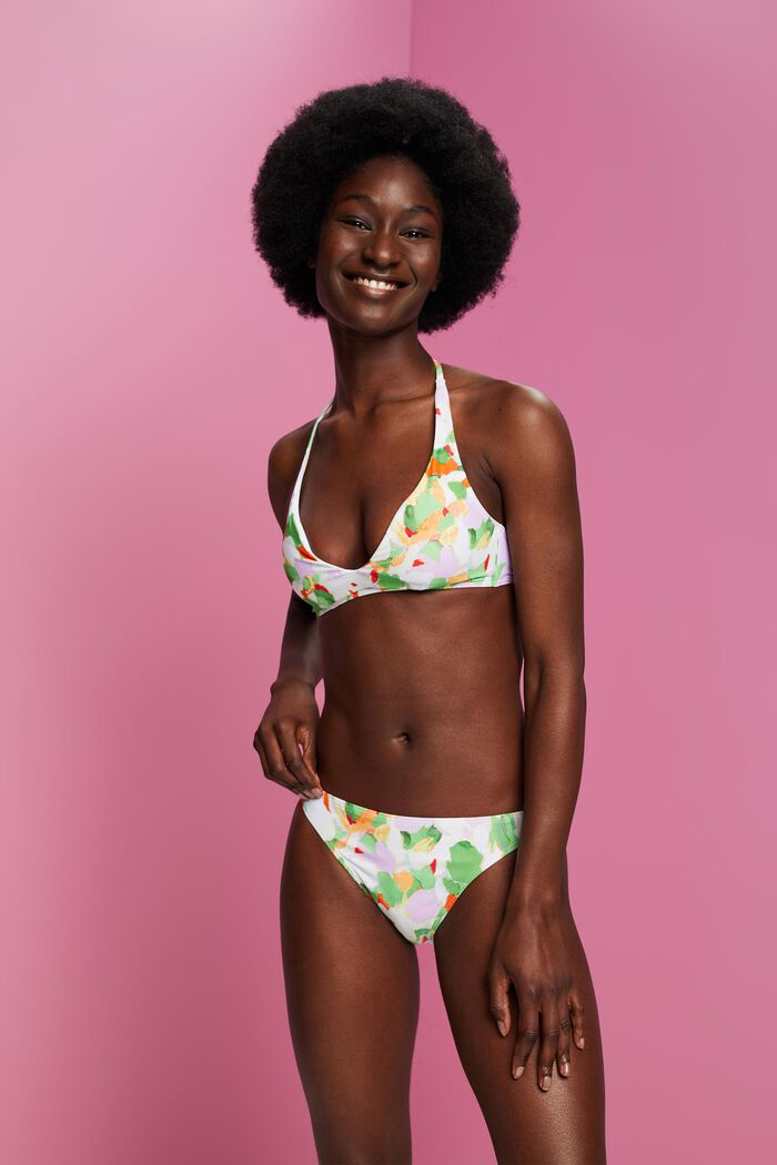 Återvunnet: mönstrad bikiniunderdel, GREEN, detail image number 0