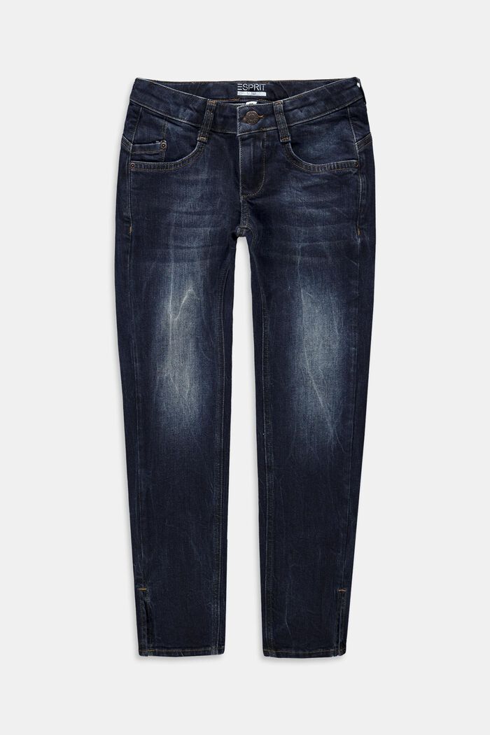 Jeans med reglerbar linning, BLUE DARK WASHED, detail image number 0