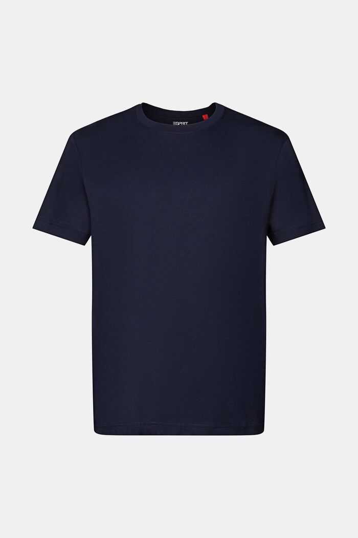 T-shirt i pimabomull-jersey med rund ringning, NAVY, detail image number 6
