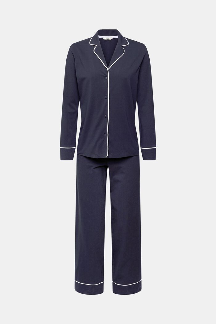 Jerseypyjamas med lång ärm, NAVY, detail image number 2