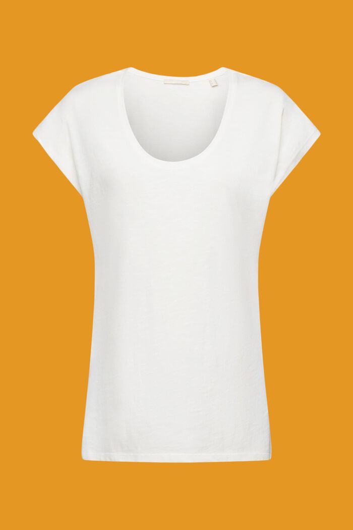 U-ringad T-shirt i bomull, OFF WHITE, detail image number 5