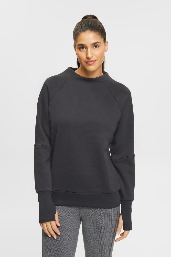 Sweatshirt med tumhål, BLACK, detail image number 0