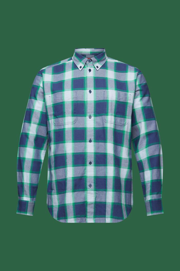 Rutig skjorta i bomullsflanell, GREY BLUE, detail image number 6