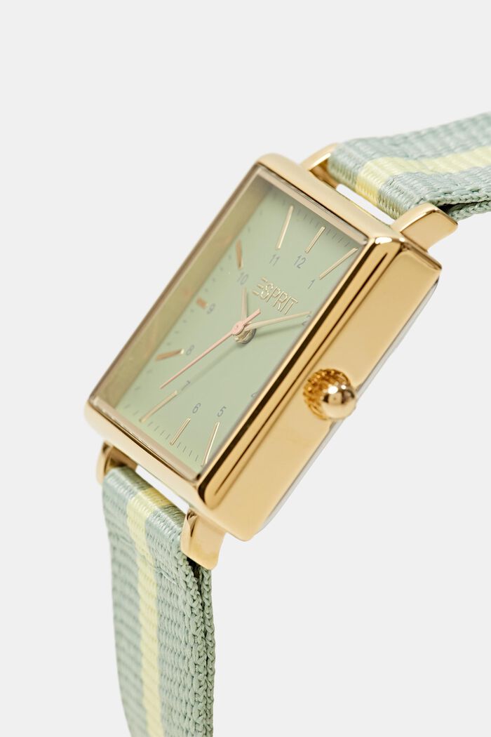 Klocka med vävt armband, rostfritt stål, GREEN, detail image number 1