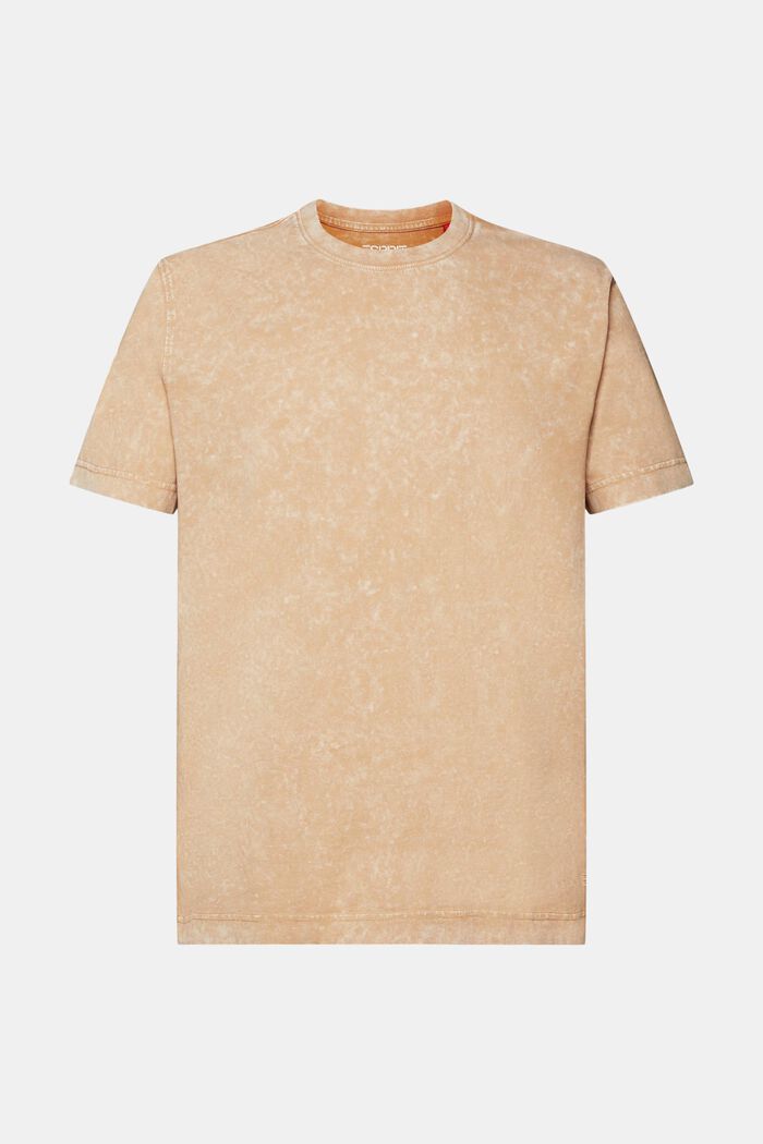 Stentvättad T-shirt, 100% bomull, BEIGE, detail image number 5