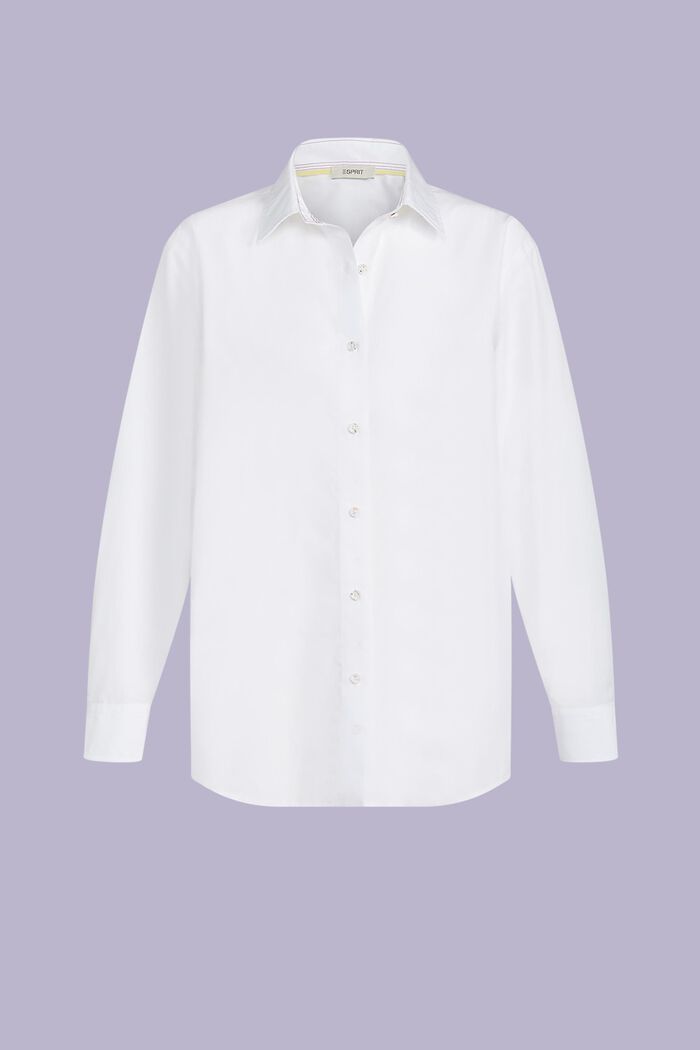 Poplinskjorta i bomull, WHITE, detail image number 5