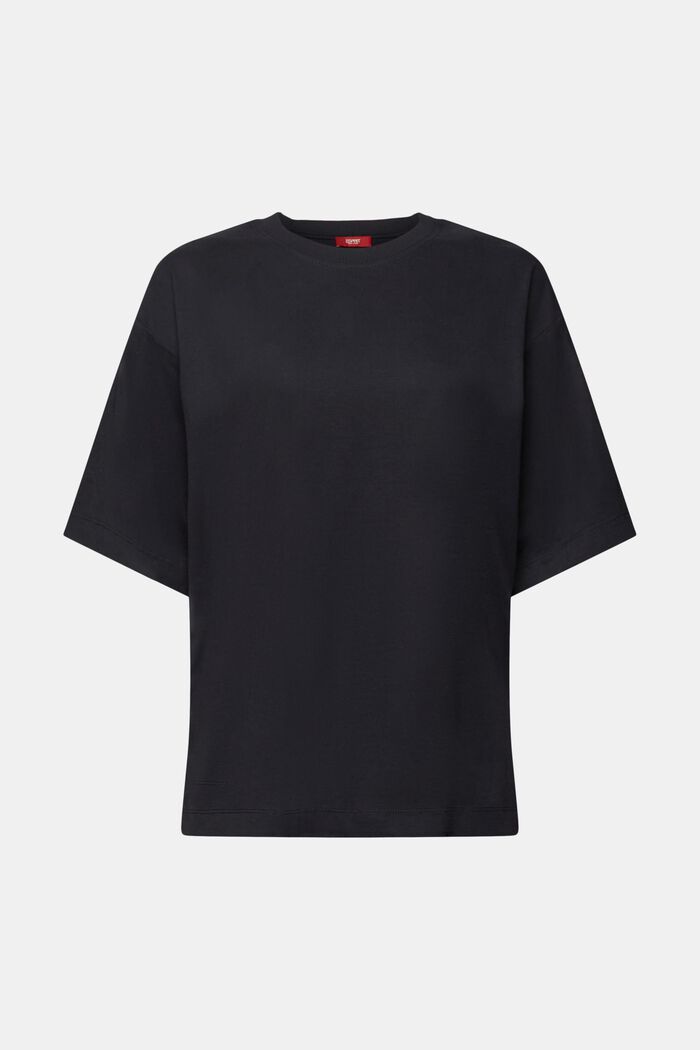 Oversize-T-shirt i bomull, BLACK, detail image number 6