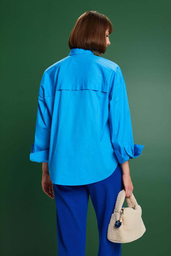 Helknäppt skjorta i bomullspoplin, BLUE, detail image number 2