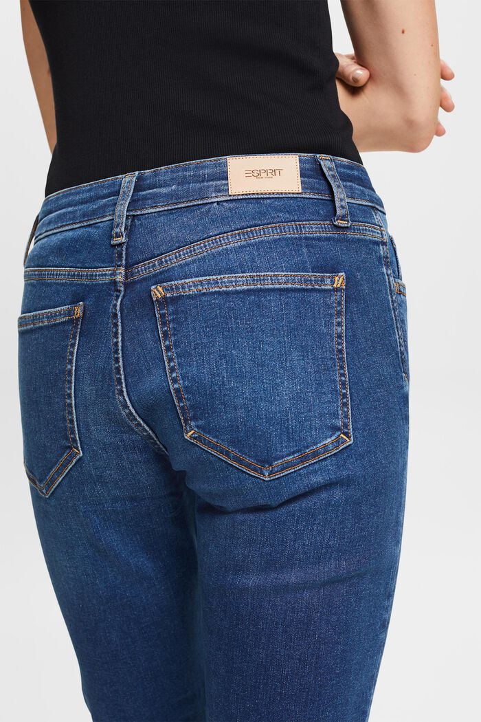 Straight leg stretch jeans, bomullsmix, BLUE MEDIUM WASHED, detail image number 2