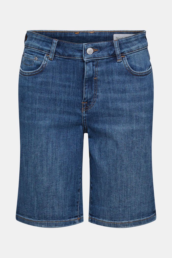 Jeansshorts med stretch, BLUE MEDIUM WASHED, overview
