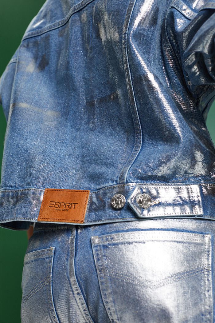 Jeansjacka i metallic, GREY RINSE, detail image number 5