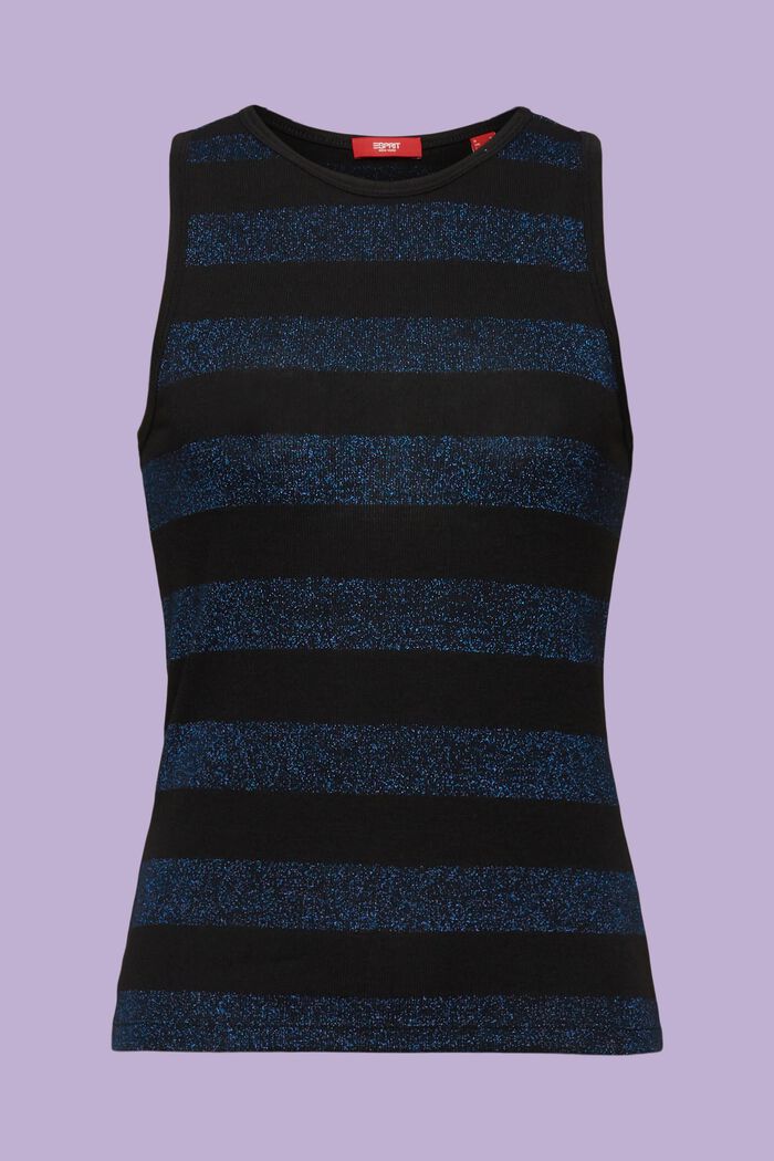 Randigt linne i lamé, BRIGHT BLUE, detail image number 6