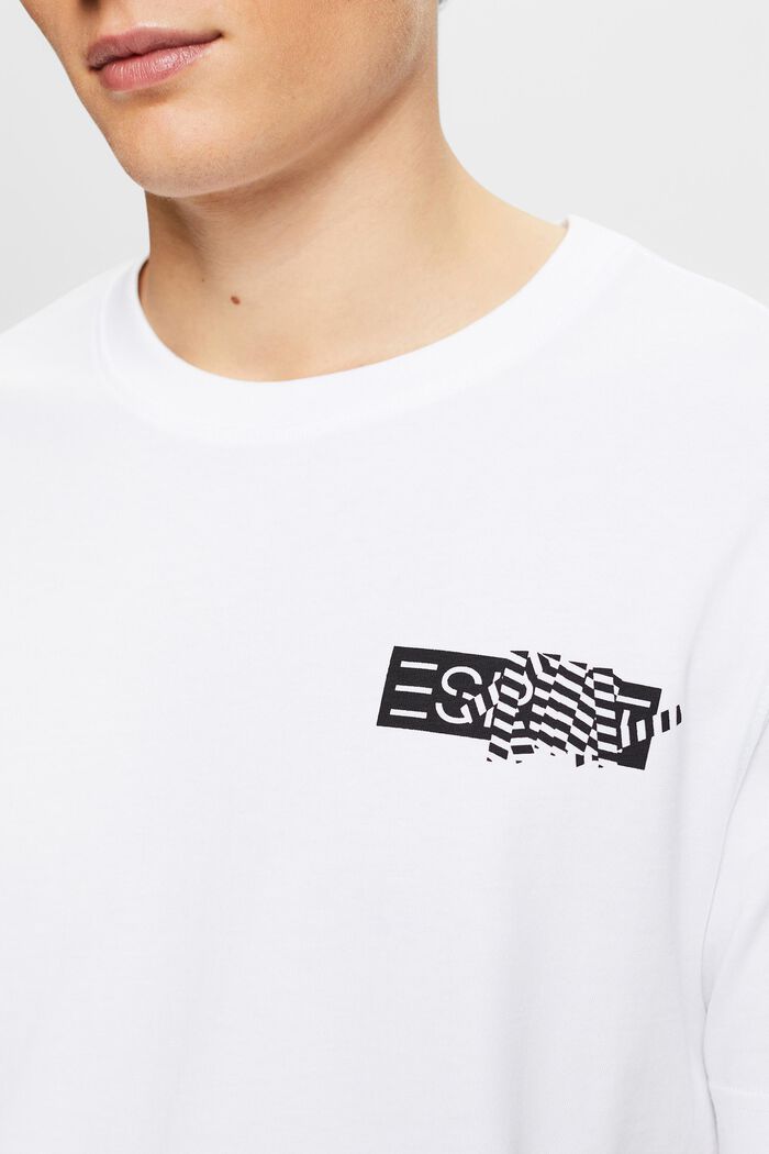 Grafisk T-shirt i bomullsjersey, WHITE, detail image number 3