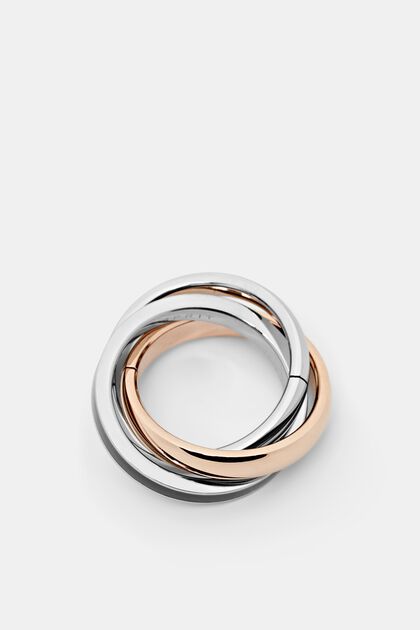 Trio-ring av rostfritt stål, ROSEGOLD, overview