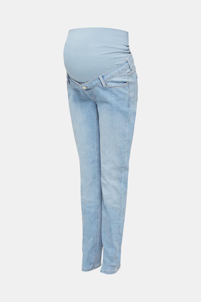 Blekta jeans med mudd över magen, LIGHTWASH, overview