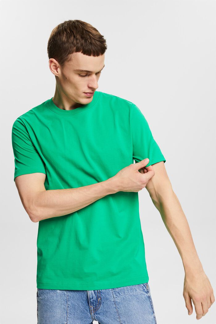 Jersey-T-shirt i ekologisk bomull, GREEN, detail image number 0