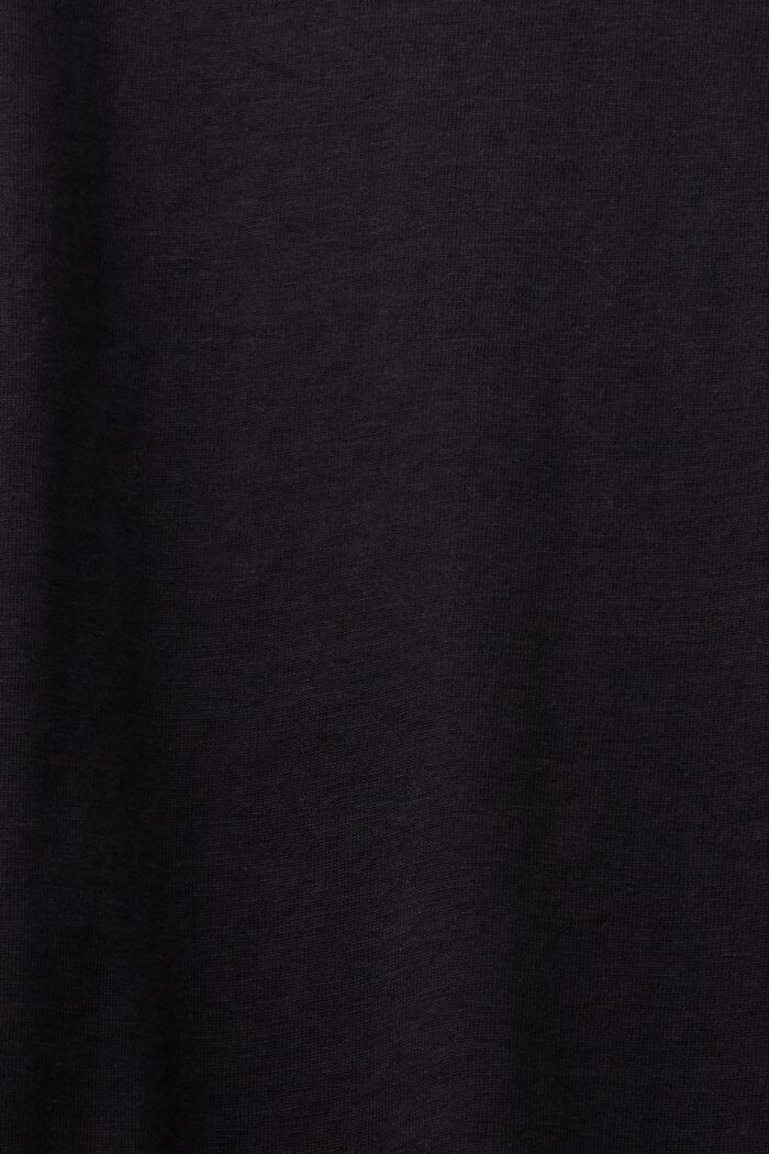 V-ringad T-shirt av ekologisk bomull, BLACK, detail image number 4