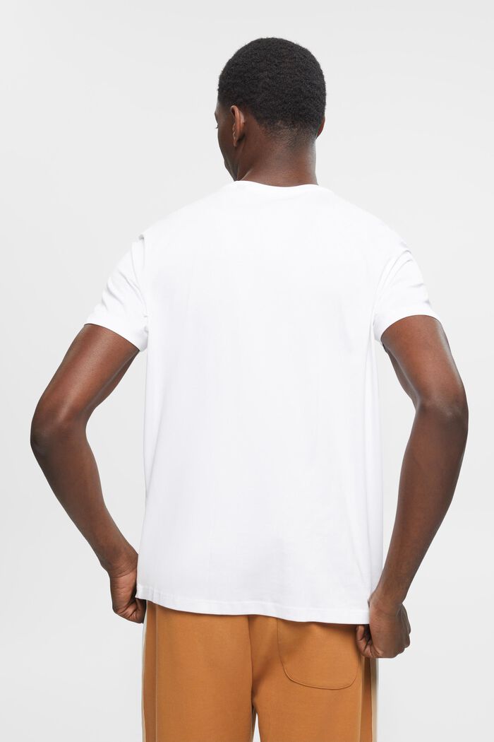 T-shirt i pimabomull med smal passform, WHITE, detail image number 3