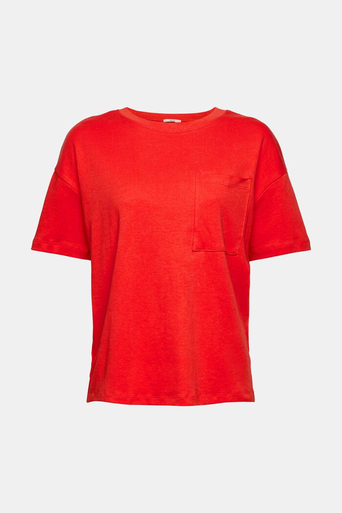 T-shirt med bröstficka, ORANGE RED, detail image number 6