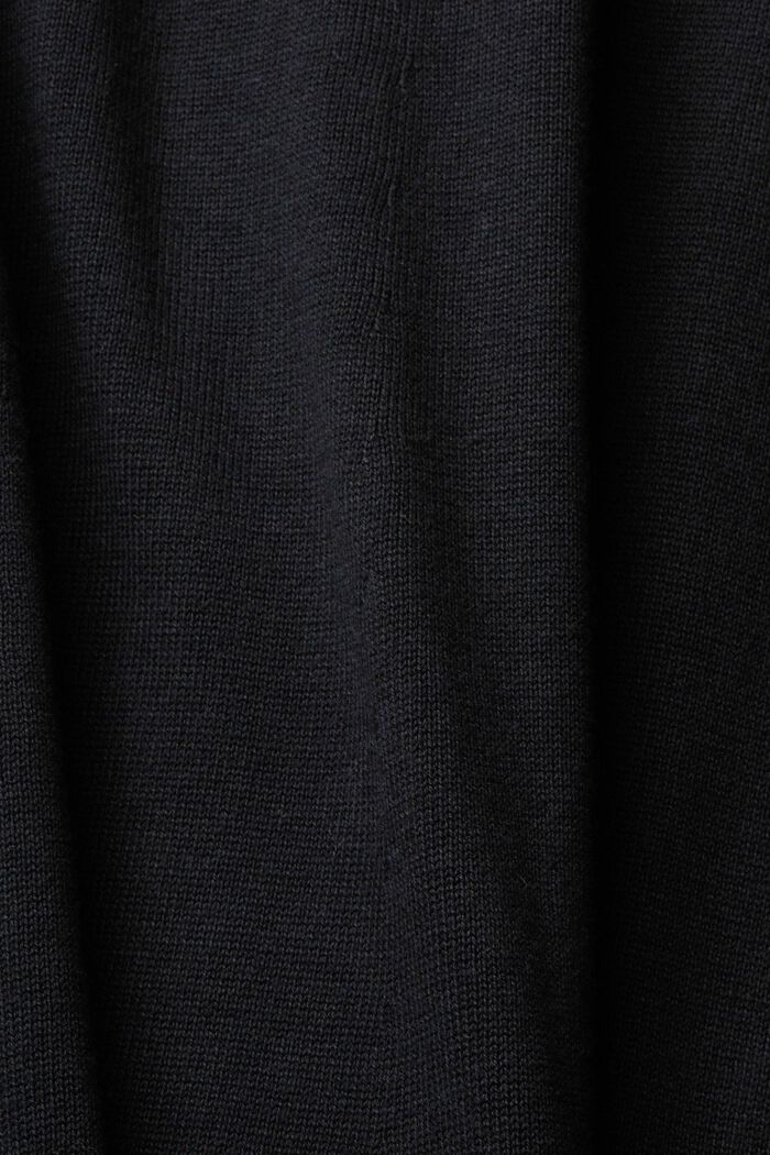 Stickad klänning med polokrage, BLACK, detail image number 1