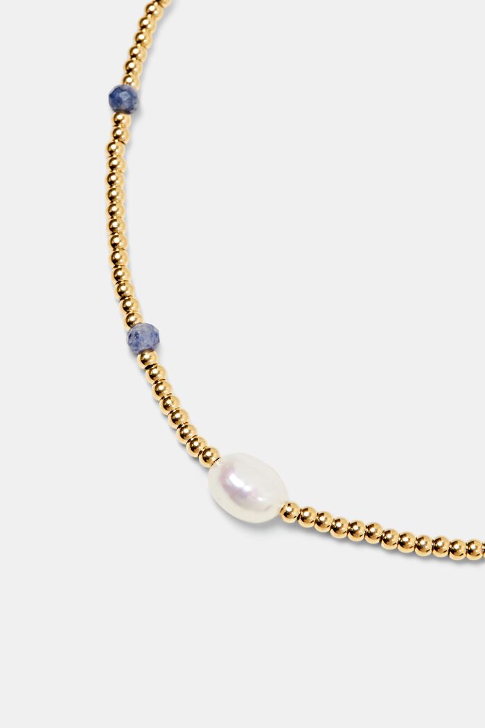 Ankelsmycke i rostfritt stål med pärlor, GOLD BICOLOUR, detail image number 1