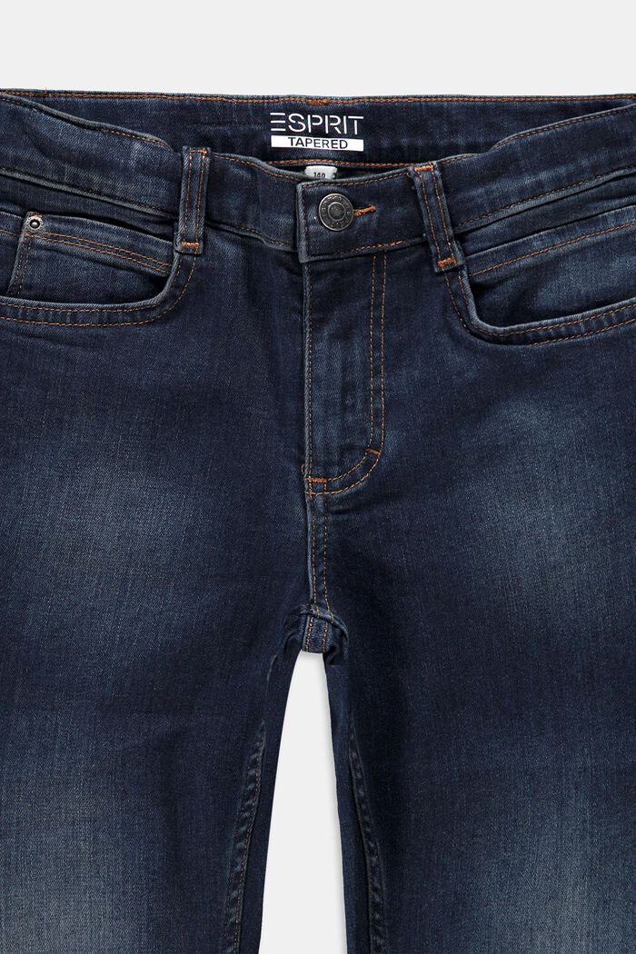 Avsmalnande jeans med justerbar linning, BLUE BLACK WASHED, detail image number 2